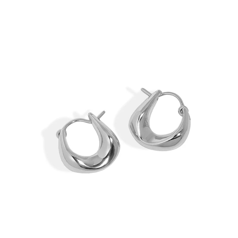 925 Sterling Silver Trapezoid Huggie Hoops Earrings High-Polished and Gold-Plated Trendy Style for Women for Weddings
