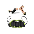 Double Ab Wheel & Resistance Band Core Exerciser ABS Material Indoor Fitness Waist Slimming Abdominal Exercise Roller
