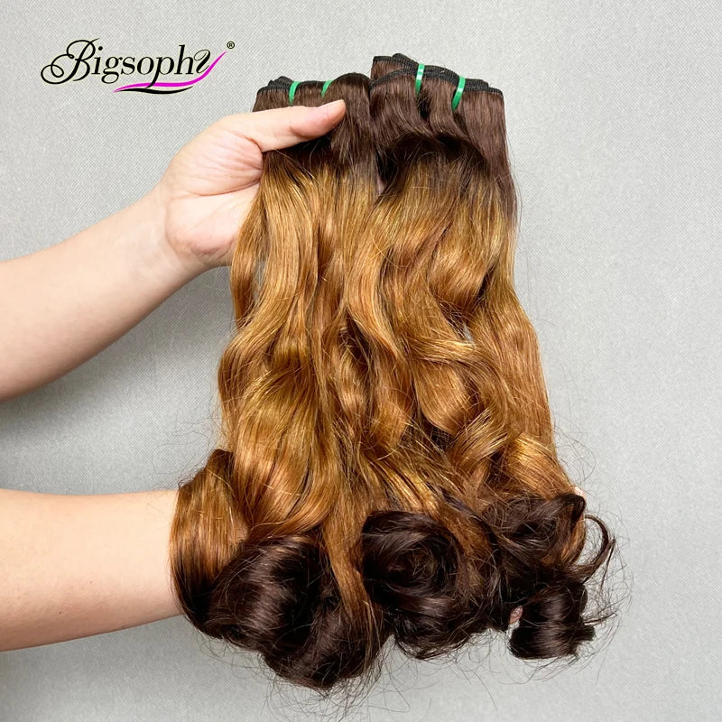 8 to 22 Inches Funmi Hair High Quality SDD Bouncy Curls Hair Weaving for All WomenColored Hair Bundles With Closure Frontal