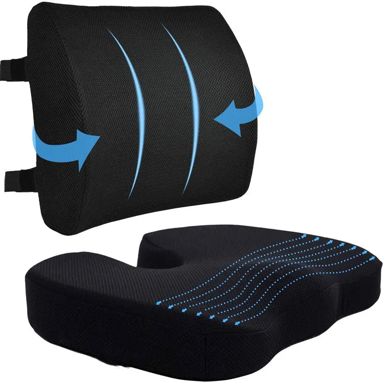 Wholesale Seat Cushion Lumbar Support Pillow for Office Chair Memory Foam Chair Cushion for Sciatica