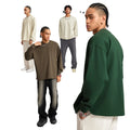 420GSM Women Men Pullover Sweater Double Sided Cotton Eco-friendly Healthy Fabric Custom Crewneck Oversized Sweatshirt