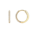 925 Sterling Silver Gold Jewelry Pave Cubic Zirconia Bling Huggie Hoop Earring