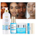 AILKE Fast Whitening Vitamin C Sets Whitening Goat Milk Soap Body Lotion Serum Face Whitening Cream Set