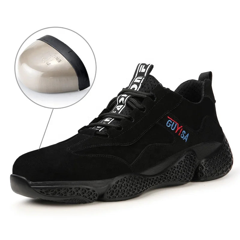 For GUYISA Women's Customized Steel Toe Summer Safety Shoes Mass Stock Wholesale Faux Suede Industrial Safety Shoes