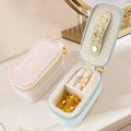 2025 Portable Mini Cute Rectangle Velvet Jewelry Storage Box Gift Box with Hanging Buckle for Travel