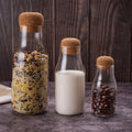 Glass BottlesFood Storage Containers with Airtight Cork LidGlass Sealed Jar Organizer Holder with Wooden Lid