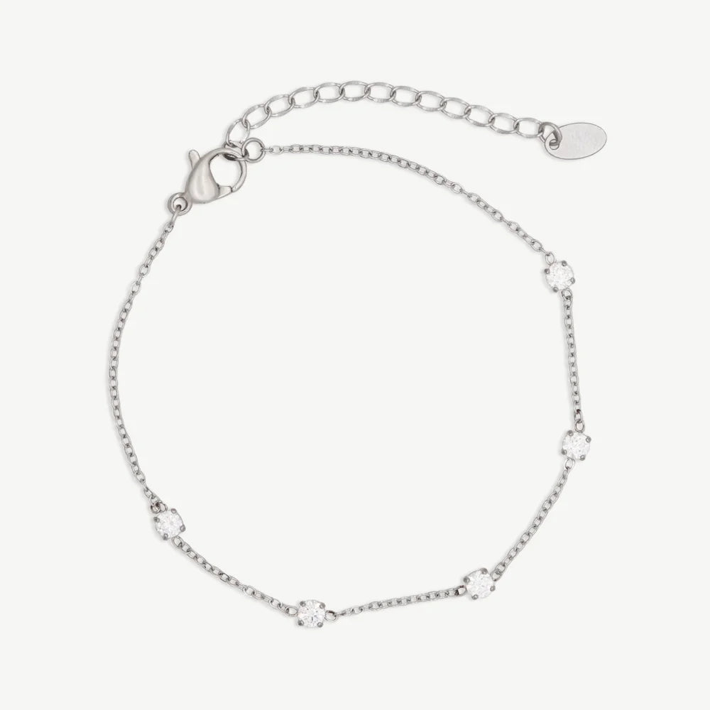 Chris April 316L Stainless Steel Bracelets Bulk Zircon Charms for Jewelry Making Italian Charm Bracelet Bulk