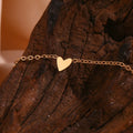 Minimalist Couple Jewelry Heart Charm Gold Plated Stainless Steel Bracelet Waterproof & Tarnish Free Jewelry Bracelet