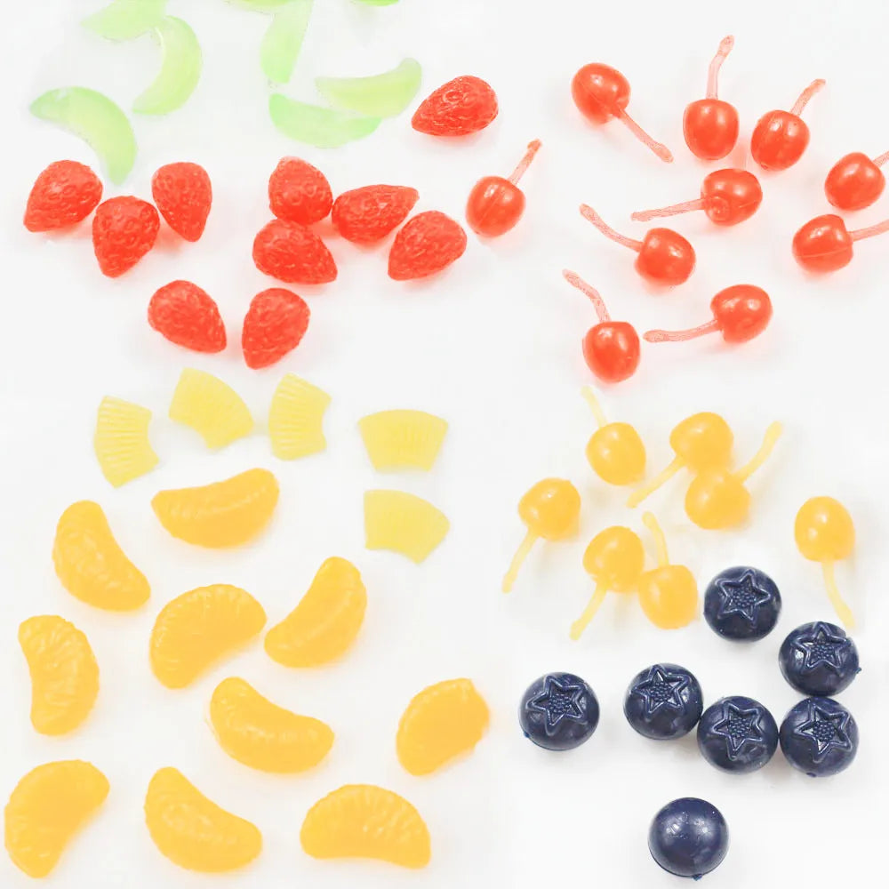 Cute New Simulation Food Artificial Cherries Orange Beans Resin Miniature Art Flatback Cabochon DIY Decorative Craft