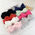 OMG Elastic Facial Baby Girl Headband Yoga Spa Bow Latest Crab Rabbit Ear Embellished Satin Women Customized Logo Accept