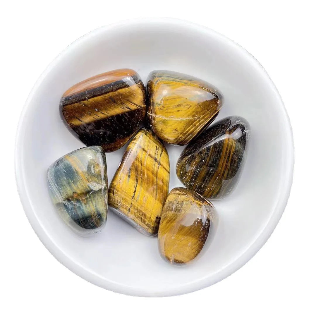 Huiying New Factory Price Natural Polished Cheap tiger eye Piece Tumbled Stone Crafts