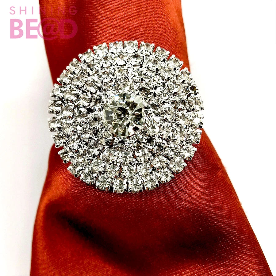 Round Shape Fashion Napkin Ring Rhinestone Table Decoration Wedding Napkin Holder