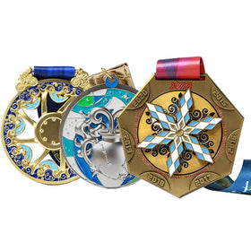 Custom 3D Sports Running Marathon Medal Zinc Alloy Gold Silver Bronze Custom Plating Letterpress Printing Casting Technique Judo