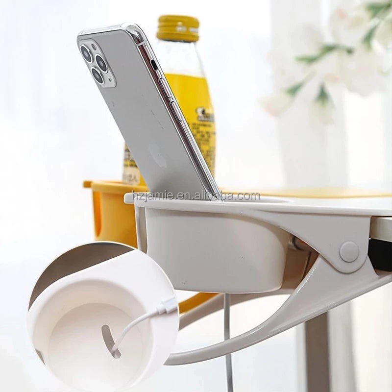 Multifunctional Plastic Cup Holder Storage Rack Home Office Desk Organizer Standing Type Installation Side Clip Cup Desk Holder