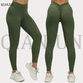 2024 New Breathable V Back Cut Scrunch Butt Leggings High Waist Workout Leggings Gym Women Yoga Pants