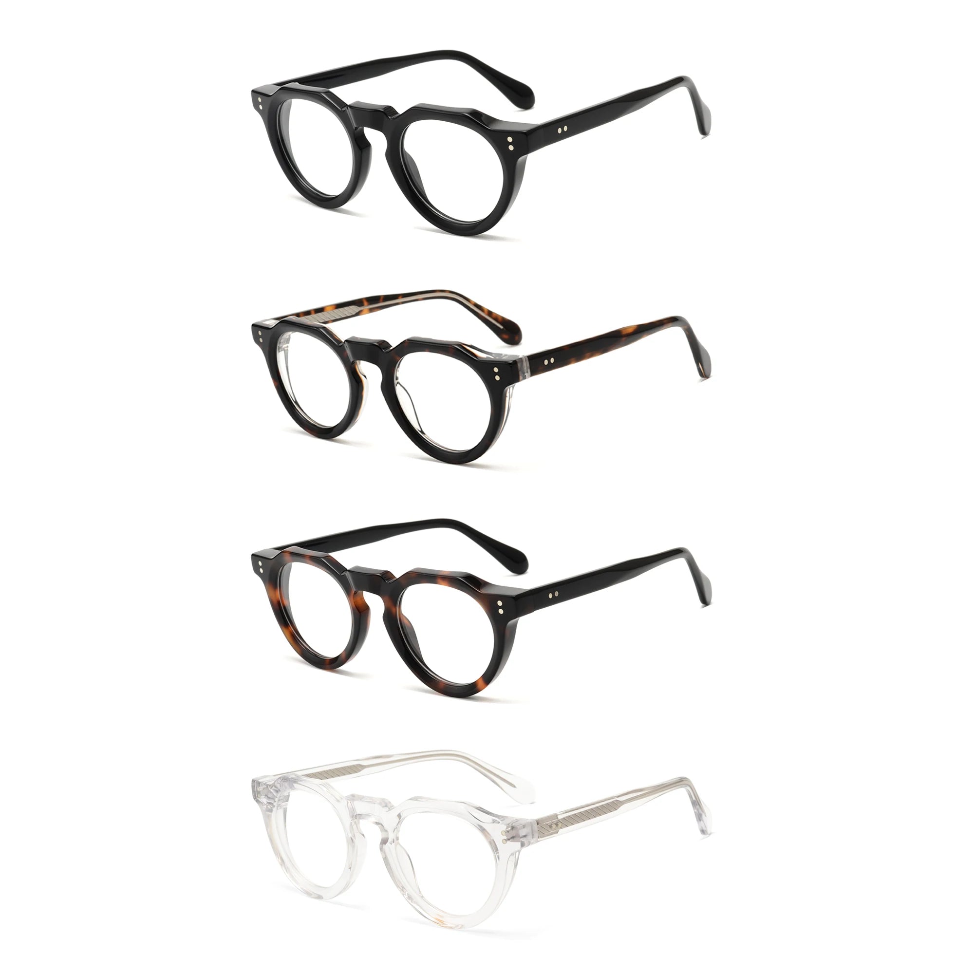 Fashion Artistically Designed Comfort Focused Round Acetate Optical Frames for Daily Wear Settings Workplaces Social Gatherings
