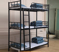 Modern 3-Tier Steel Dormitory Loft Bunk Bed Easy Assembly Metal Triple Bunk Bed for Hotel & School 3-Layer Hospital Beds