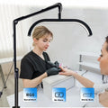 17" Half Moon Nail Lamp LED Arc Lash Lamp Manicure Moonlight Skincare Massage Facials Aesthetic Table Mount Bow Desk Light
