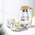 1000ml Eco-Friendly Big Glass Water Jug with Bamboo Lid and Modern Design for Drinkware Use Custom Logo Back to School