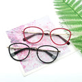 HIGO HG8211 Women's 2026 Black Round Acetate Metal Full-Rim Optical Eyeglasses Frames for Daily Wear