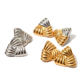 Fashion Jewelry Trendy Hoop Earrings 18K Gold Plated Stainless Steel Zircon Geometric Pattern Men's