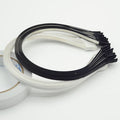 5mm Black White Grosgrain Lined Metal Wire Headbands Plain Ribbon Covered Hairbands Base Hair Hoops for DIY Kids Hair Bows