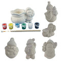 White Ceramic DIY Christmas Tree Figures Unpainted Animal Style Hanging Ornament Bisque Painting Snowman Ornaments Gift