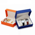 Wholesale Rectangle Champagne PU Leather Eco-Friendly Multifunction Custom Logo Luxury Couple Double Watch Gift Box Packaging