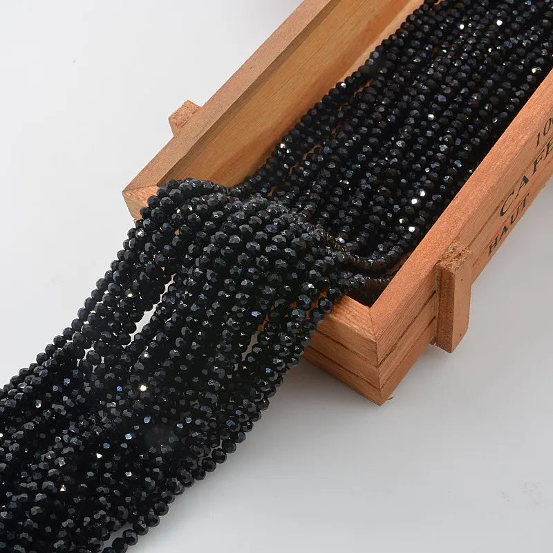 2mm Sizes Faceted Rondelle Beads Wholesale Shiny Glass Loose Beads DIY Glass Beads for Jewelry Making