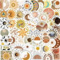 50Pcs Cartoon Boho Style Sun Flowers Graffiti Stickers for Car Book Bottle Waterproof Vinyl Vintage Sticker