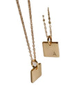 Personalized Wholesale Letter Necklace square Pendant 18K Gold Men and Women Custom Name Necklace A-Z Initials Necklace
