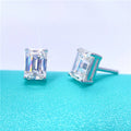 Best Shining Moissanite Earrings VVS S925 Emerald Cut Stud Moissanite Earrings