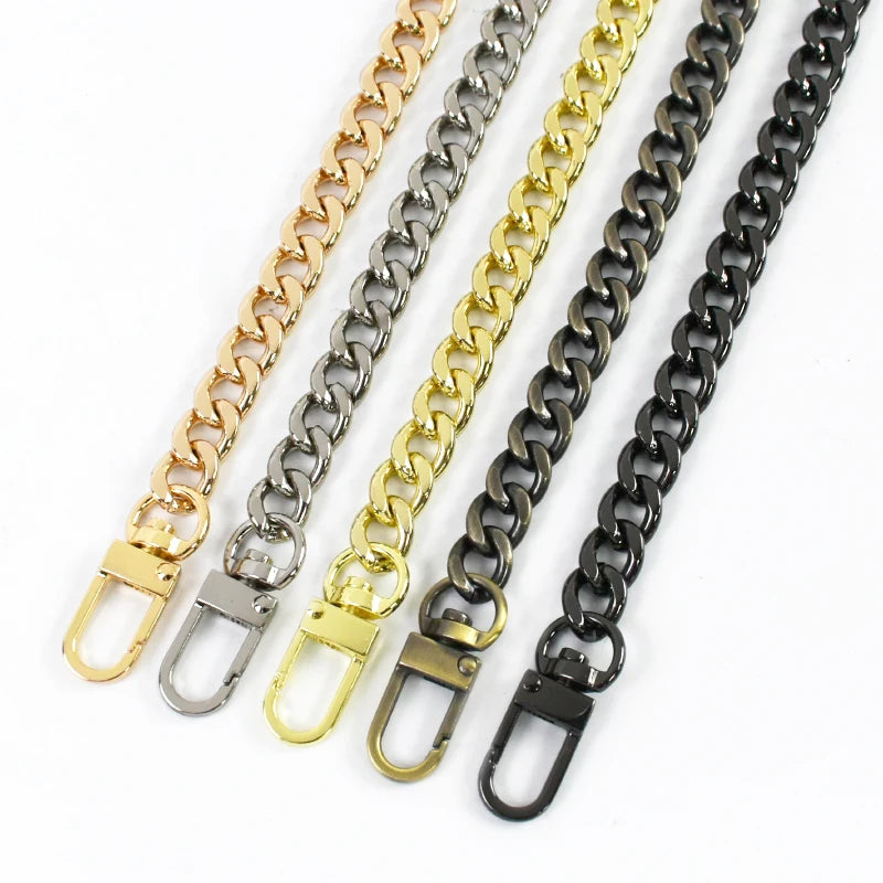 MeeTee B-C174 9.5mm Wide Flat Chain Metal Alloy Accessories for Women Bag Handbag Chains