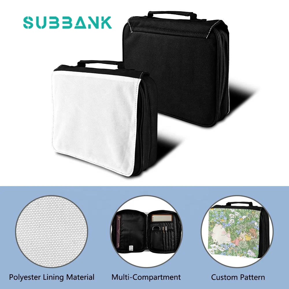 Subbank Sublimation Covers Print on Demand Custom Polyester Leather Protective Multi-Functional Bag With Handle and Zippered