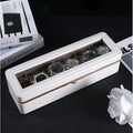 High-End Watch Storage Box New 6 Slot Pu Leather Empty Flip Fashion Watch Box with Acrylic Window