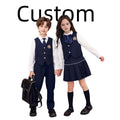 Custom Design Spring Autumn Primary School Uniform Shirt Kindergarten Student's Skirt and Pants Kids Cotton Uniforms