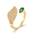 QX Minimalist 18K Gold Plated Luxury Fashion Fine Jewelry 925 Silver Zircon Open Ring for Women Valentine's Mother's Day Gift
