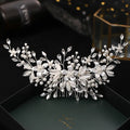 Miallo Luxury Alloy Pearl Hair Comb Side Comb Hand Woven Bridal Rhinestone Wedding Hair Headpiece Jewelry