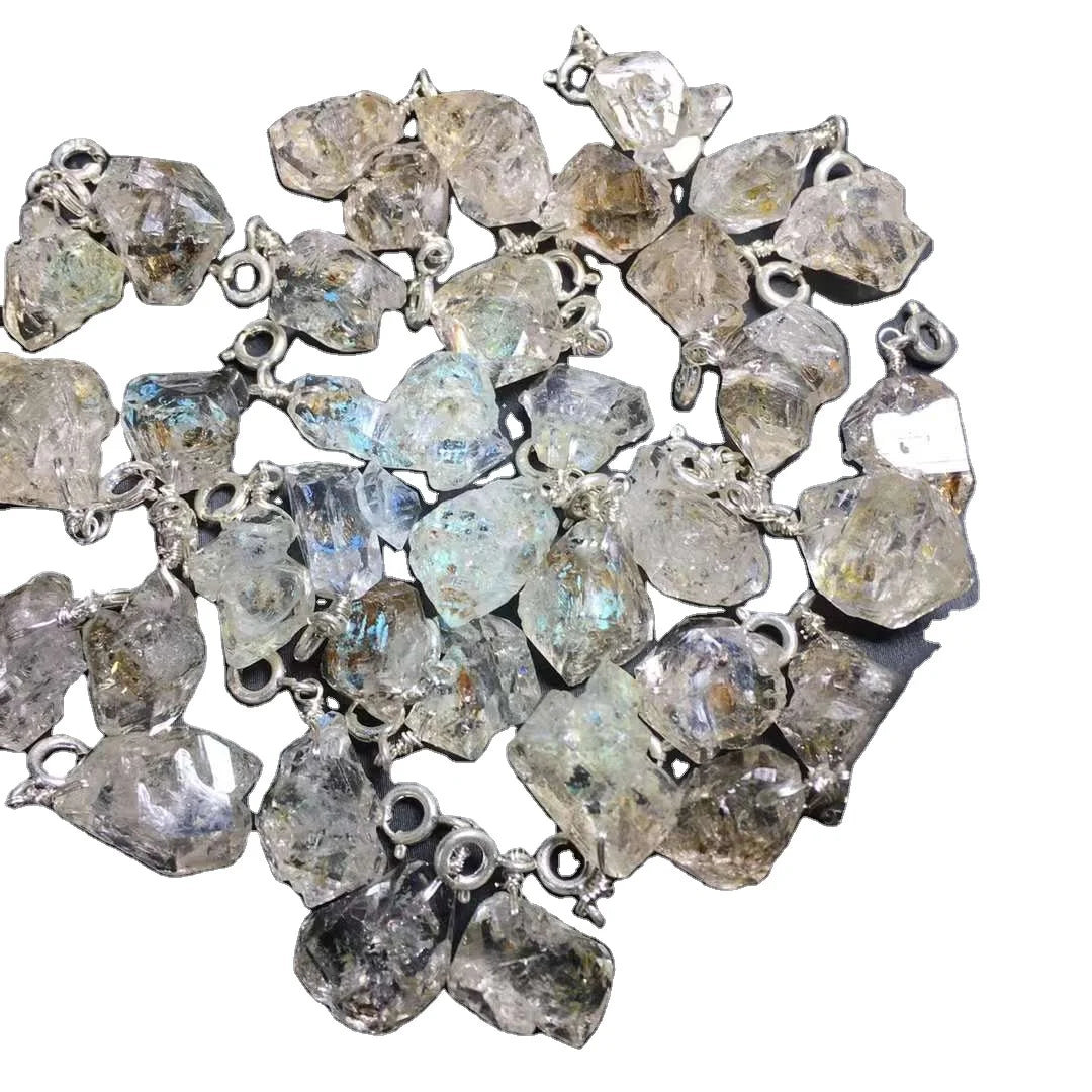 Herkimer Diamond Crystal DIY Jewelry Pendant Natural Healing Stones for Gift Giving Handcrafted Crystal Crafts