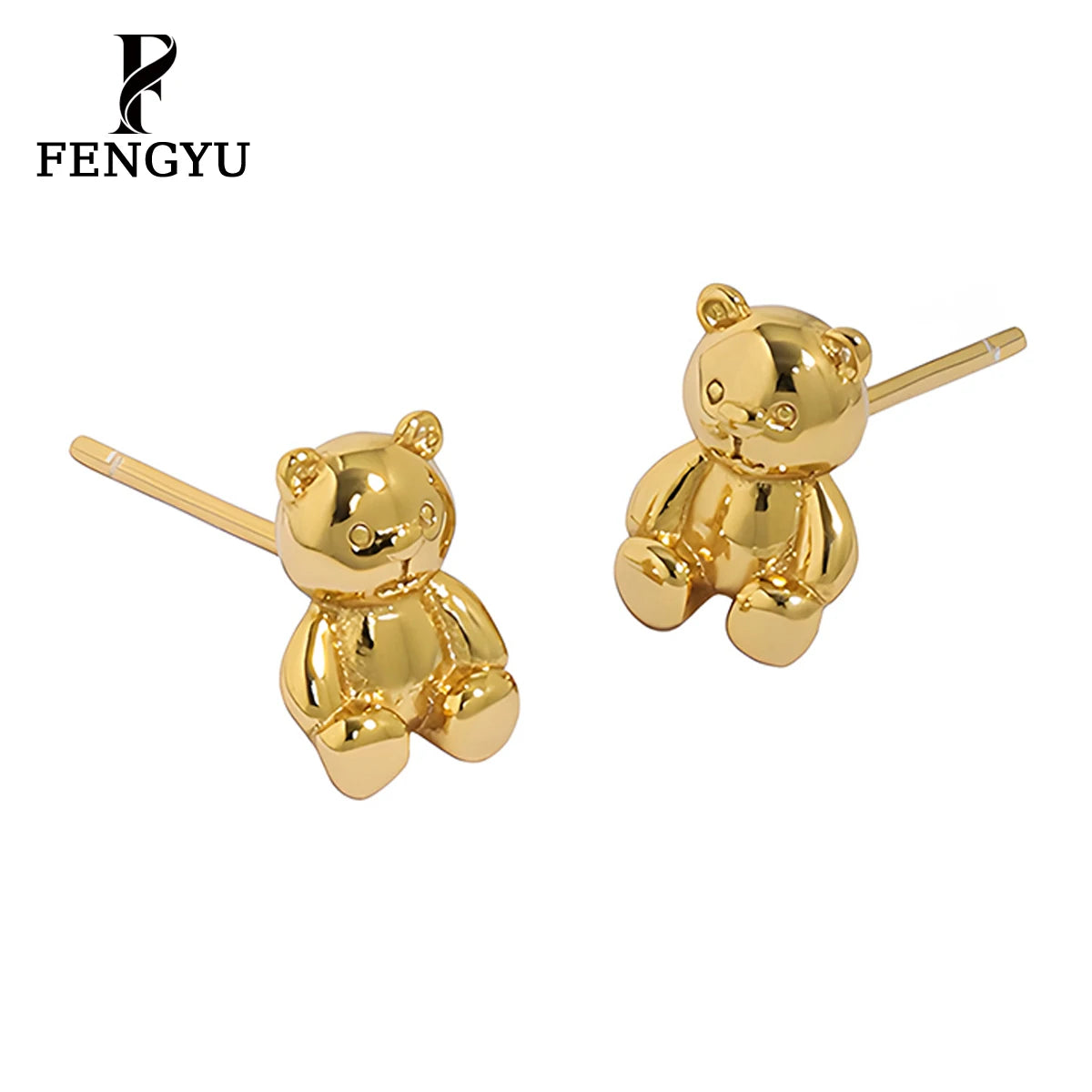 925 Sterling Silver Cute Bear Stud Earrings Small Dainty Animal Design Earring for Women Custom Fine Jewelry Wholesale