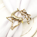 Wholesale Vintage Christmas Napkin Holder Cute Animal Elk Rings Table Accessories Wedding Party Serviette Decoration