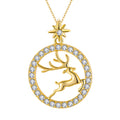 Dainty Design 925 Sterling Silver Jewelry Elk Deer Antler Women Necklace Pendant for Christmas Gift Gioielli Argento