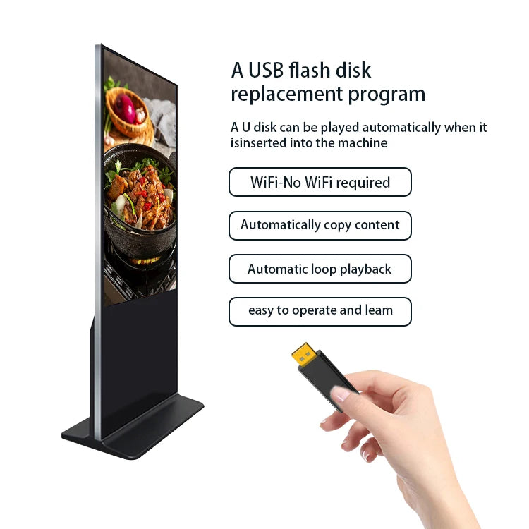 Popular Recommendation 55-inch Independent Indoor Outdoor Totem LCD Advertising Machine 2000 Nits LCD Advertising Display