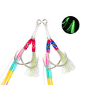 TEASER HK036 Saltwater Sea Fishhook 1/0 2/0 3/0 4/0 5/0 Strong Pike Fishing Jigging Double Luminous Assist Hooks
