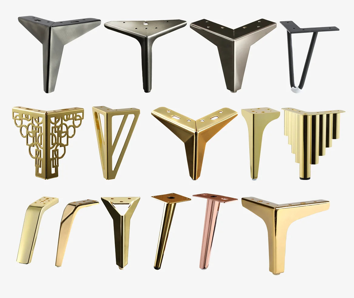 Luxury Triangle Hardware Accessories Chrome Sofa Furniture Legs Gold Metal Legs Sofa Feet