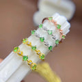Factory Wholesale 925 Sterling Silver 18k Rose Gold Plated Natural Tsavorite Simple Design Handmade Rings for Girls