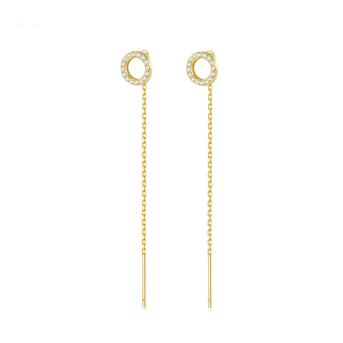 Fashion Jewelry 925 Sterling Silver Cubic Zirconia Long Line Dangle Drop Earrings Wire for Women Ladies Anniversary Mother's Day
