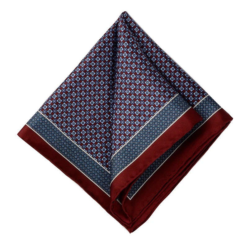 Hamocigia Factory Handmade Handkerchiefs Men's 100% Silk Pocket Square