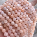 15 Inches 4/6/8/10mm Natural Faceted Pink Aventurine Stone Loose Beads for DIY Jewelry Making