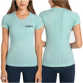 Women's Short Sleeve Crew Neck Jacquard T-Shirt Dry-Fit Moisture Wicking Buttery Soft Sports Top Stretchy Workout Gym Shirts